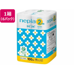 ネピア ネピネピ トイレット2倍巻 12ロール シングル 100m×6パック FCE389R-イメージ1