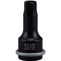 KTC ９．５ｓｑ．　インパクトレンチ用ヘキサゴンレンチ　対辺寸法１０ｍｍ　全長５２ｍｍ BTP3-10AP