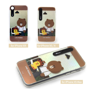 LINE FRIENDS iPhone XR用ケース LIGHT UP CASE テーマ ヘアドレッサー KCL-LCT008-イメージ4