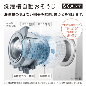 日立 【左開き】13．0kgドラム式洗濯乾燥機 ホワイト BD-STX130ML W-イメージ6