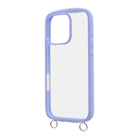 レイアウト iPhone 16 Pro用Like standard Puffull 耐衝撃 バンパー ストラップ金具付き ハイブリッドケース ペールブルー RT-P47CMD1/PA