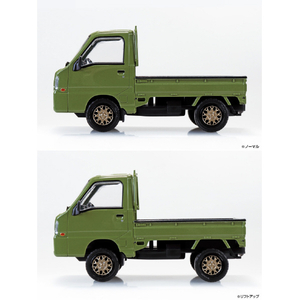アオシマ 1/32 スバル サンバー トラック カスタムホイール(オリーブグリーン) Aﾗｸﾌﾟﾗ05CUOGｻﾝﾊﾞ-COｸﾞﾘ-ﾝ-イメージ3