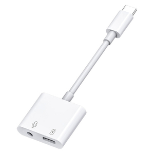 アイネックス ハイレゾDAC搭載USB-Cオーディオ変換ケーブル 給電対応 ホワイト AVC-12-イメージ1