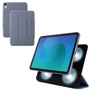 エレコム iPad mini(A17 Pro)用フラップケース 超薄型 マグネット着脱 スリープ対応 ブルーグレー TB-A25SWVPF2BG-イメージ2