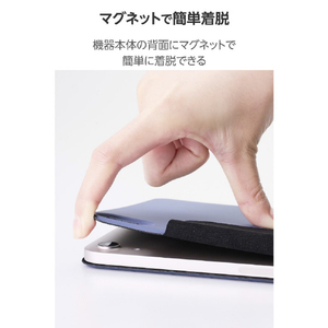エレコム iPad mini(A17 Pro)用フラップケース 超薄型 マグネット着脱 スリープ対応 ブルーグレー TB-A25SWVPF2BG-イメージ4