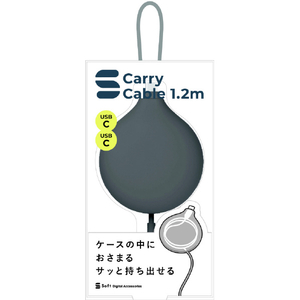 オウルテック Soft C to Ccarryケーブル 1．2m チャコール OWL-CBS3CC-SFT12-BK-イメージ2