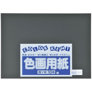 大王製紙 再生色画用紙 4ツ切10枚 くま(こいくろ) FC476TF-イメージ1