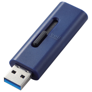 エレコム スライド式USB3.2(Gen1)メモリ 64GB ブルー MF-SLU3064GBU エレコム スライド式USB3.2(Gen1)メモリ 64GB ブルー MF-SLU3064GBU