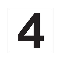 トラスコ中山 表示板 数字 420×420 数字「4」 穴4ヵ所420420数字｢4｣ 白4 FC728GP-4843045