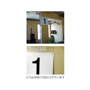 トラスコ中山 表示板 数字 420×420 数字「4」 穴4ヵ所420420数字｢4｣ 白4 FC728GP-4843045-イメージ2