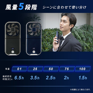 YUASA 折りたたみ5WAYハンディファン グレー YM-702HS(H)-イメージ8
