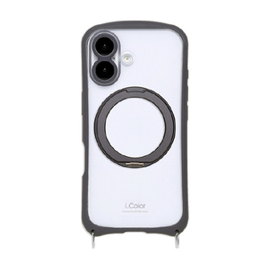 NATURAL　design iPhone17用 背面型ケース I．COLOR+ チャコール IP25-61-ICMG01-イメージ1