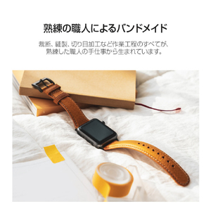 SLG Design Apple Watch 49/45/44/42mm用バンド  Italian Minerva Box Leather ブラウン SD18391AW-イメージ13