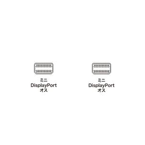 サンワサプライ ミニDisplayPortケーブル（1m） ホワイト KC-DPMM1W-イメージ3