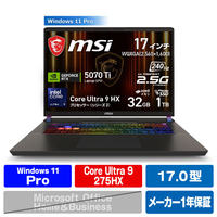 MSI Vector-17-HX-AI-A2XWHG-6369JP コスモスグレイ VECTOR17-A2XWHG-6369JP