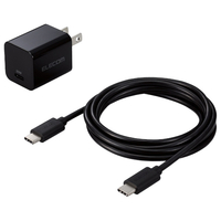 エレコム USB Power Delivery 20W AC充電器(C-Cケーブル付属) ブラック MPAACCP33BK