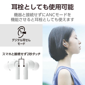 エレコム 完全ワイヤレスヘッドホン ホワイト LBT-TWS15WH2-イメージ4
