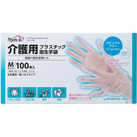 玉川衛材 介護用プラスチック衛生手袋M100枚 FCD607H