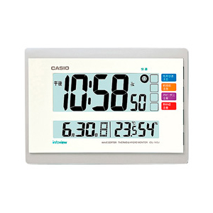 カシオ 置き掛け兼用電波時計 ホワイト IDL-140J-7JF-イメージ1