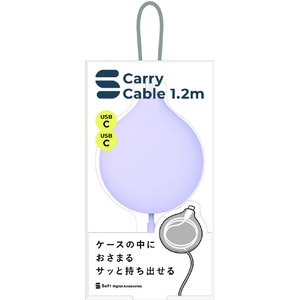 オウルテック Soft C to Ccarryケーブル 1．2m パープル OWL-CBS3CC-SFT12-PU-イメージ2