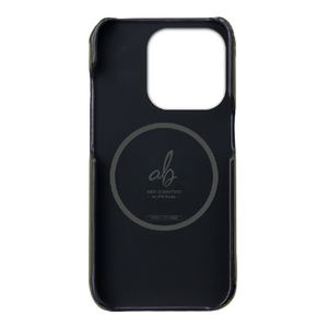 ABBI SIGNATURE iPhone 16 Pro Max用LISCIO イタリアンレザー MagSafe対応バックカバー オリーバ ABS27393I16PM-イメージ3