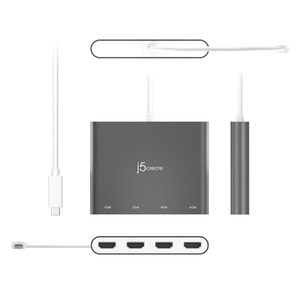 j5 create USB-C to 4ポートHDMIアダプタ シルバー JCA366-イメージ6