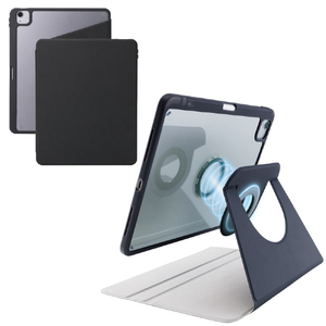 エレコム 13インチiPad Air(M3/M2)用フラップケース 360度回転 背面クリア 2アングル スリープ ブラック TB-A25XMG360BK-イメージ2