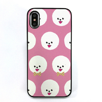 Dparks iPhone XS/X用ブラックケース Fashionable Dog Bichon Frise DS10393I8
