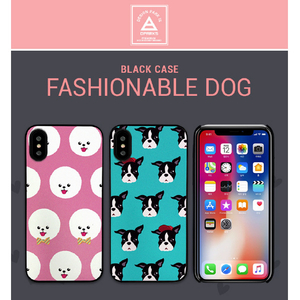 Dparks iPhone XS/X用ブラックケース Fashionable Dog Bichon Frise DS10393I8-イメージ5