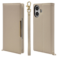 ラスタバナナ iPhone17用ILBE ハンドストラップ付き手帳ケース エトープ 8969IP5ABHSEP