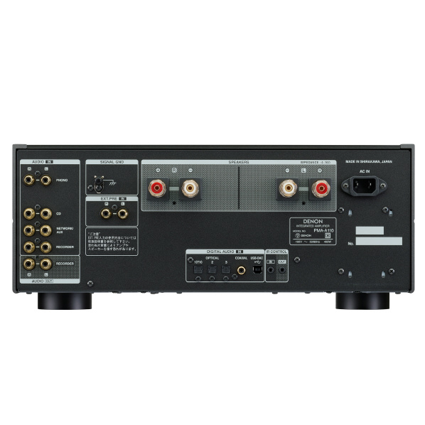 DENON プリメインアンプ グラファイト・シルバー PMAA110GS PHONO MM MC RECORDER グラファイト シルバー 定格出力 20Hz～20kHz THD 1kHz 入力感度/入力インピーダンス　 EXT CD NETWORK/AUX 入力端子短絡