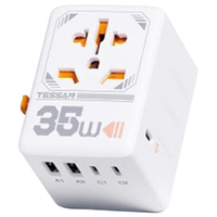 TESSAN 海外用6ポート変換プラグ TSWTA02WH