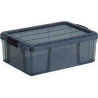 トラスコ中山 クリアライトボックス 24L 黒半透明 FC626GM-7992416