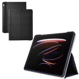 エレコム 13インチiPad Air(M3/M2)用フラップケース 衝撃ガード ベルト付 2アングル 軽量 ブラック TB-A25XPLF2BK-イメージ2