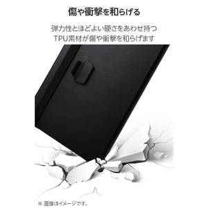 エレコム 13インチiPad Air(M3/M2)用フラップケース 衝撃ガード ベルト付 2アングル 軽量 ブラック TB-A25XPLF2BK-イメージ4