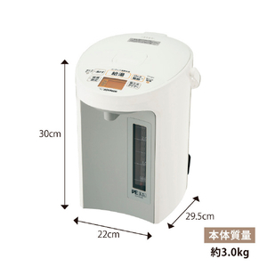 象印 VE電気ポット(3．0L) 優湯生 ホワイト CV-GV30-WA-イメージ9