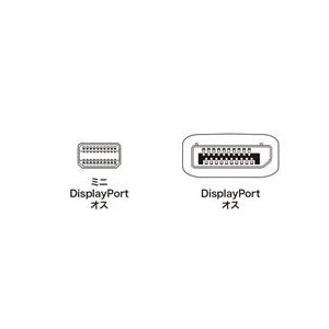 サンワサプライ ミニ-DisplayPort変換ケーブル（2m） ホワイト KC-DPM2W-イメージ3