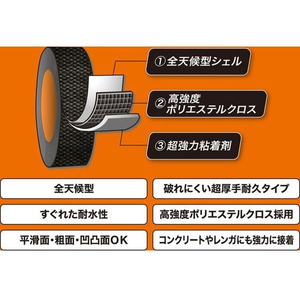 呉工業 強力補修テープ ゴリラテープ ハンディ 25mm×9.1mブラック FC854NW-NO.1784-イメージ3