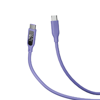 CIO タッチボタン付きディスプレイシリコンケーブル パープル CIO-SL-SC-V2-CC1-PP