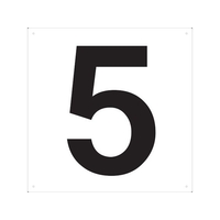 トラスコ中山 表示板 数字 420×420 数字「5」 穴4ヵ所420420数字｢5｣ 白4 FC729GP-4843053