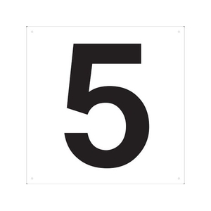 トラスコ中山 表示板 数字 420×420 数字「5」 穴4ヵ所420420数字｢5｣ 白4 FC729GP-4843053-イメージ1
