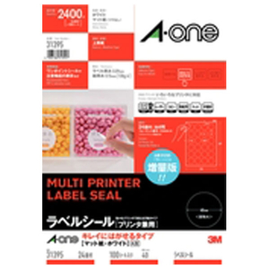 エーワン ラベルシール プリンタ兼用 キレイにはがせるタイプ マット紙・ホワイト A4 24面 丸型 31395 エーワン ラベルシール プリンタ兼用 キレイにはがせるタイプ マット紙・ホワイト A4 24面 丸型 31395