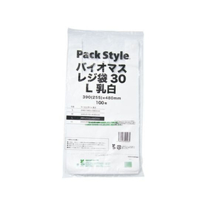 パックスタイル バイオマスレジ袋30 L 乳白 100枚 FC254SH-00627399-イメージ1