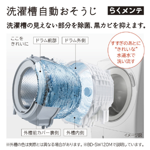 日立 【左開き】12．0kgドラム式洗濯乾燥機 ホワイト BD-SW120ML W-イメージ6