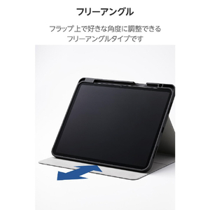エレコム 13インチiPad Air(M3/M2) フラップケース 衝撃吸収 Pencil収納 スリープ対応 ネイビー TB-A25XSANV-イメージ4