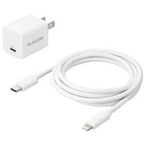 エレコム USB Power Delivery 20W AC充電器(C-Lightningケーブル付属) ホワイト MPA-ACLP04WH-イメージ1