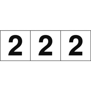 トラスコ中山 TRUSCO 数字ステッカー 30×30 「2」 白／黒文字 3枚入 3枚粘着シール3030数字｢2｣ FC528FY-4388160-イメージ1