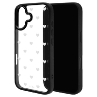 ラスタバナナ iPhone17用ILBE ハートパターン ハイブリッドケース ホワイト 8973IP5AHPWH