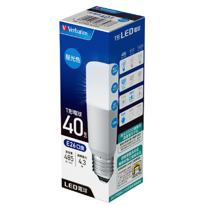 Verbatim LED電球 E26口金 全光束485lm(4.3W T形電球タイプ・広配光タイプ) 昼光色相当 LDT4D-G/LV3 Verbatim LED電球 E26口金 全光束485lm(4.3W T形電球タイプ・広配光タイプ) 昼光色相当 LDT4D-G/LV3