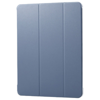 エレコム 13インチiPad Air(M3/M2) フラップケース 薄型軽量 背面クリア 2アングル ブルーグレー TB-A25XWVBG